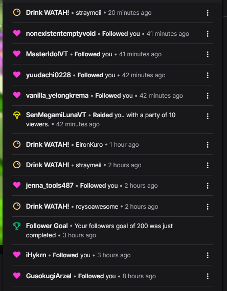 NasuVT's tweet image. 💜Stream End💜

We reached 200 Followers YEHEY!!! Should we do a celebration stream? 🥳 Outlast Stream II or Karaoke? :&amp;gt;

Thank you very much @SenMegamiLunaVT for the raid :&amp;gt; Lablablablab

#EndStream