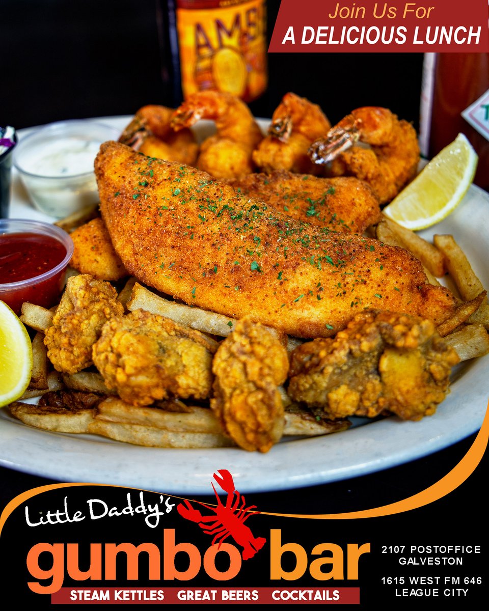 If you are unsure what to get, can we recommend our Seafood Platter? With Fish, shrimp, and oysters, it’s truly the perfect feast for the seafood lover!

Delivery: bit.ly/3Qx1iQt
Directions: bit.ly/3micabm
Patio Seating Available