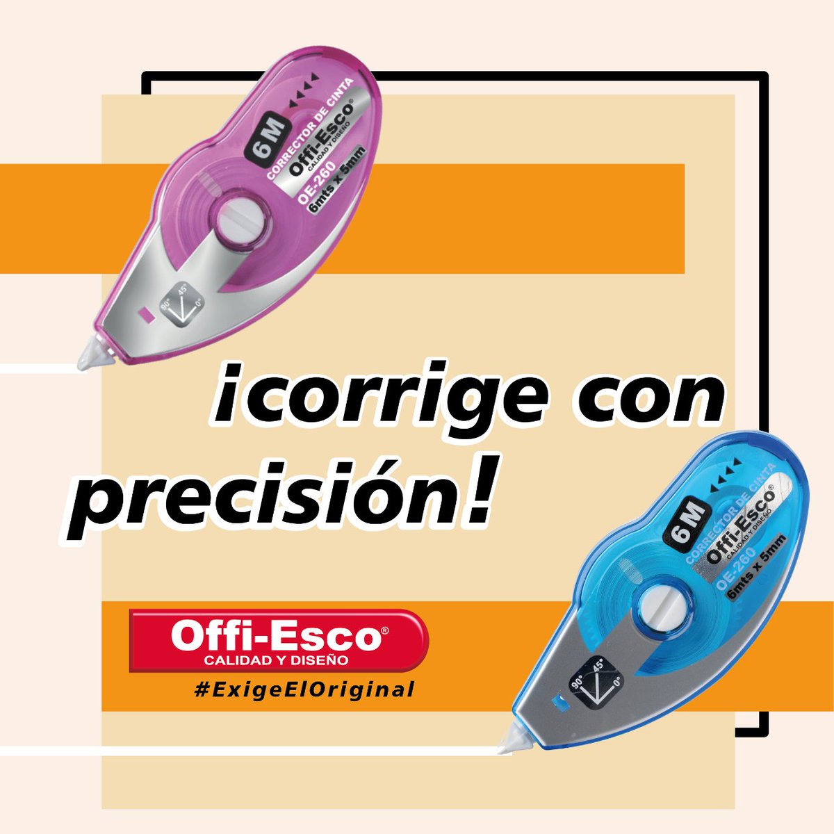 OffiEsco's tweet image. ✏️🎯 El #corrector de #cinta #Offiesco es la clave para una #correccion #impecable. Su #adherencia #perfecta y #facilidad de uso te permite corregir con #comodidad y sin manchas. #ExigeElOriginal #OE260 #OE264 #OE265