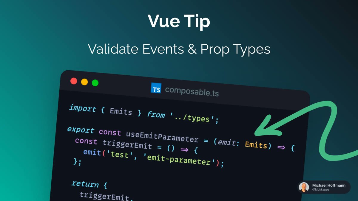 💡 Vue Tip: Emit Event From Composable @vuejs 🧵 👇🏻 - Thread from Michael ...