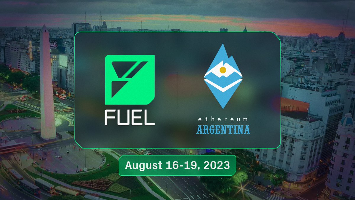 fuel_network's tweet photo. We’re excited to see you all @EtherArgentina happening Aug. 16th - 18th

Join our talks, developer workshops, and stop by the booth to get some swag.

Where you’ll find us 👇🏻 https://t.co/dAnmi9C8kS