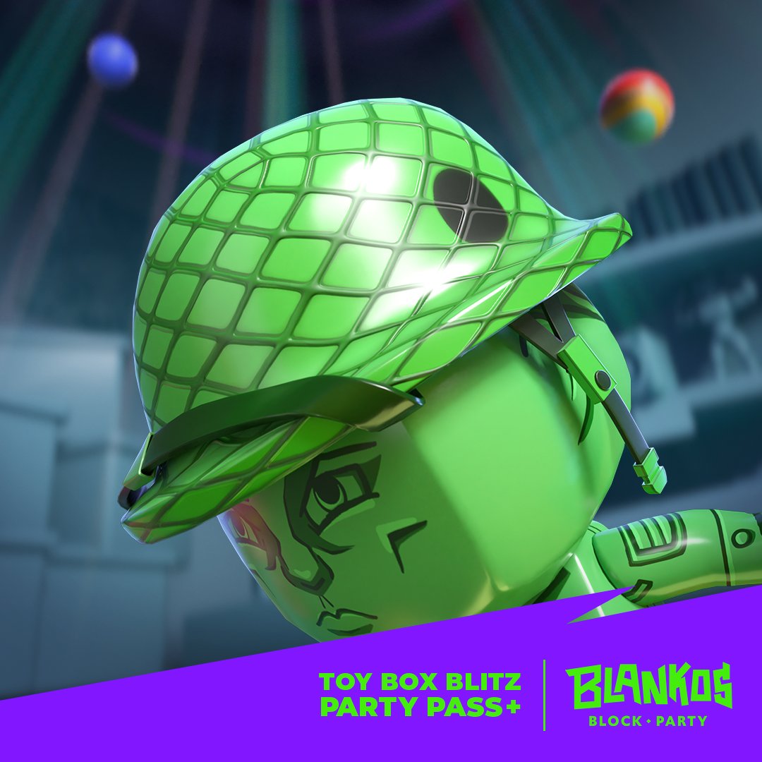 Hey, Party-goers~
With today's release of a new set of Challenges at 10:00 AM PDT / 17:00 UTC, an exclusive Accessory becomes available to earn on TOY BOX BLITZ's PARTY PASS+ track: the LGS Brain Bucket!