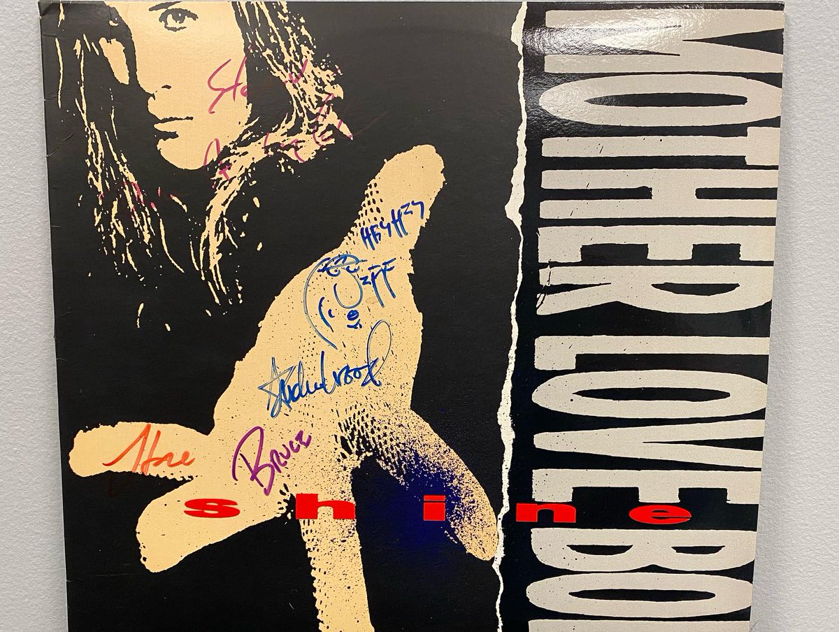 demetriosns's tweet photo. Joe's Albums - "Picked up a great new piece for the walls!  Fully signed Mother Love Bone, Shine. Steev Ricardo, who spent many years in the record industry was gracious enough to sell it to us." #motherlovebone #autograph #signedlp #grunge #pearljam #worcester #vinylrecords https://t.co/iqsCLBlY6q