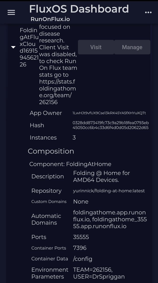 DrSpriggan's tweet photo. I am super pleased to share @RunOnFlux hosting a @foldingathome deployment competition! 

I deployed the Folding #dApp on the #Flux network in the marketplace for a chance to win one of Five Flux nodes. 

Find out more here.👉https://t.co/csV8iqZ8zg

 $Flux #web3 #CloudComputing https://t.co/h024UyNynD