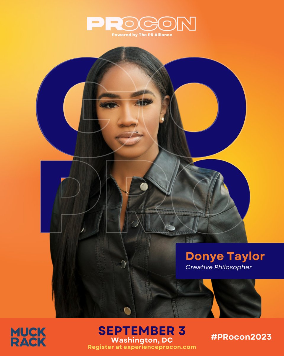 OfficialPROCON's tweet photo. Creative Philosopher @donyetaylor_ is a renowned strategist, consultant, and creative! 🤩
Catch Donye for her fireside chat at #PRocon2023 for a chance to get in on her "big brain energy" as she says! 🚀🧡
Tickets (Afterpay available): https://t.co/vqxhv6TaaD https://t.co/yxb4vRzzKM