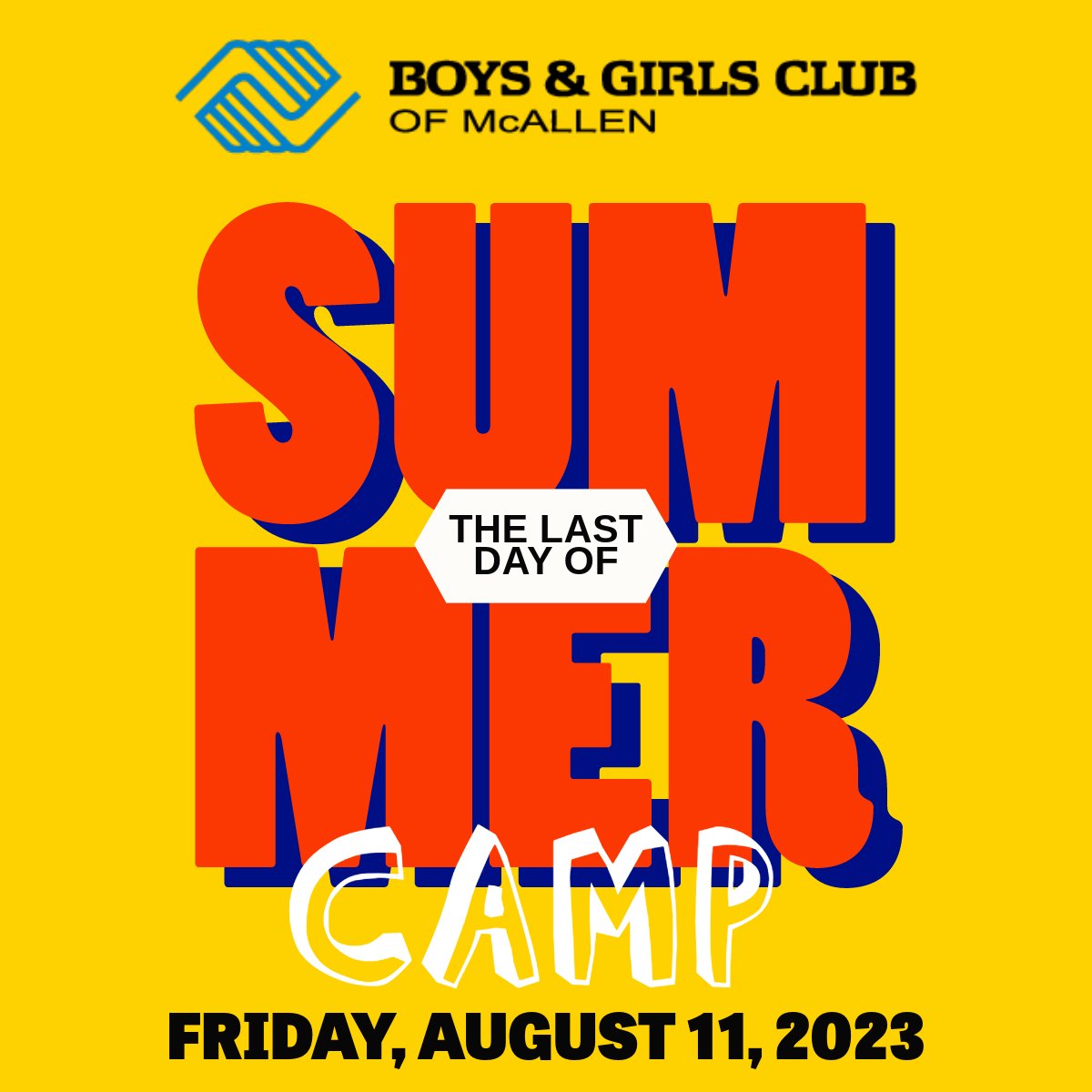 bgcmcallen's tweet photo. 🚨⚠️🚨⚠️🚨⚠️🚨
The last day of summer camp will be this Friday, August 11th! We will be closing and prepping the clubs for back to school! See you back the First Day of School! 😎 https://t.co/ZvnzoyvU4X