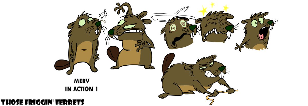 KevinLsAccount's tweet image. Blown away by how many people liked Sug!  Here's the Ferrets' worst neighbor, Merv Marmot. He was created before Garth as Hattie's original comedic partner but then the idea changed.
