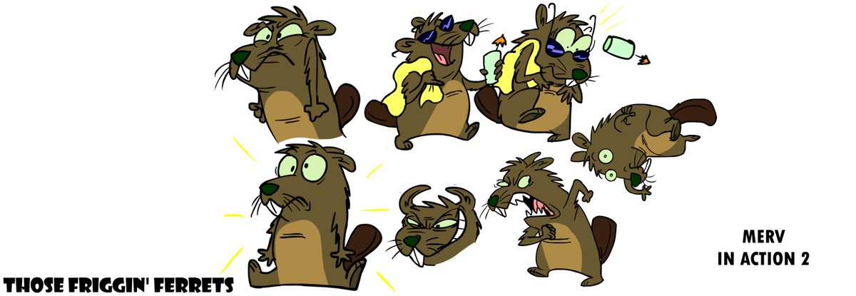 KevinLsAccount's tweet image. Blown away by how many people liked Sug!  Here's the Ferrets' worst neighbor, Merv Marmot. He was created before Garth as Hattie's original comedic partner but then the idea changed.