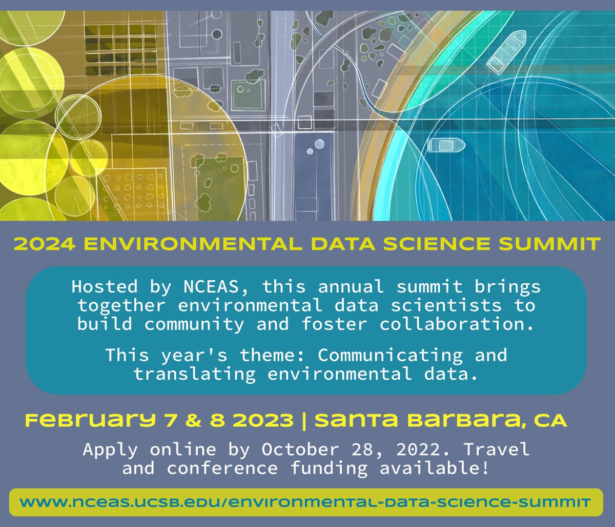 Applications are now open! 🎉 We can't wait for the second year of our Environmental Data Science Summit - this time with a theme of communicating and translating environmental data. Interested? Apply by 10/2. Full funding available for ~60 participants. buff.ly/3DC5daw
