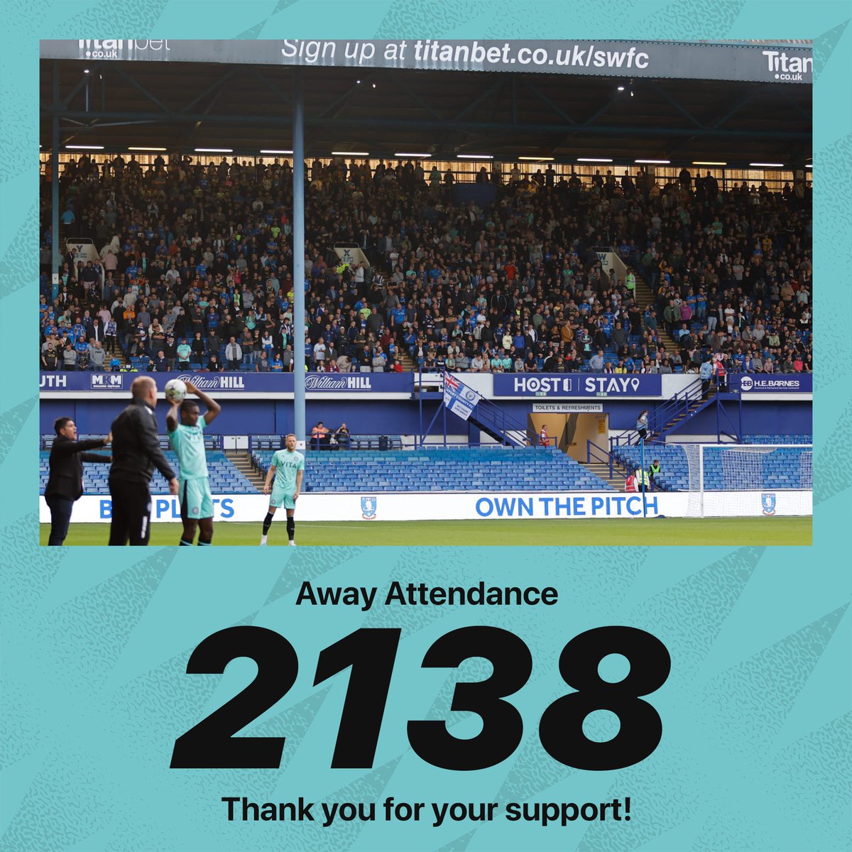 StockportCounty's tweet photo. Incredible support on the road once again 🤌 

Thank you for your fantastic support once again - see you on Saturday at Walsall! 🔜 

#StockportCounty https://t.co/Tdka7K7Qwf