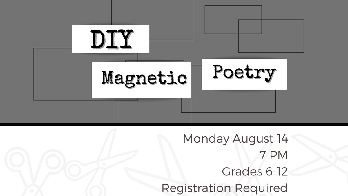 There's still time to register for our magnetic poetry program! ow.ly/ljIR50PkR8g