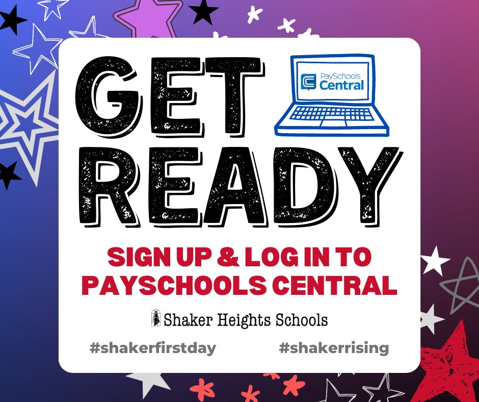 shakerschools's tweet image. Make sure your PaySchools Central account is ready for the start of school 💲 PaySchools is your form of payment for lunch purchases and most school fees! Fees will be loaded after the first day of school.

Check it out at payschoolscentral.com

#shakerfirstday #shakerrising