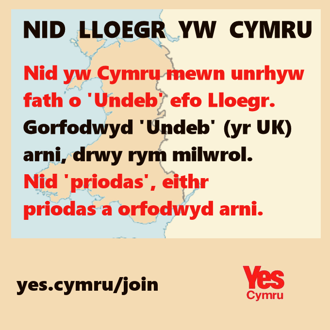 Gorfodwyd yr 'undeb' (yr UK) ar Gymru, drwy rym milwrol...

#Annibyniaeth amdani!
<a href="/YesCymru/">YesCymru</a>