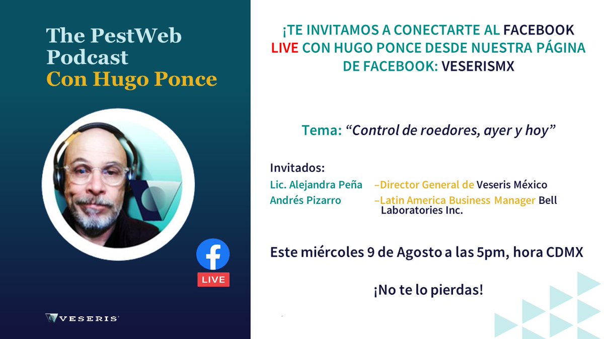 ¡No te pierdas el 8 Facebook Live de PestWeb Podcast con Hugo Ponce! – Hoy a las 5pm hora CDMX