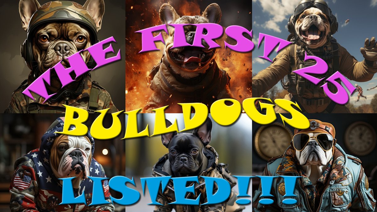 armybulldog1000's tweet photo. For all dog lovers and bulldog lovers.
The sale of the "Army Bulldogs" collection has begun.
The first 25 already listed!
Check it out and choose your favourites!
https://t.co/kOiOxpkzoY
#bulldog #dog #nft #doglowers #bulldoglovers #matic #opensea https://t.co/cvnlfNPoxu