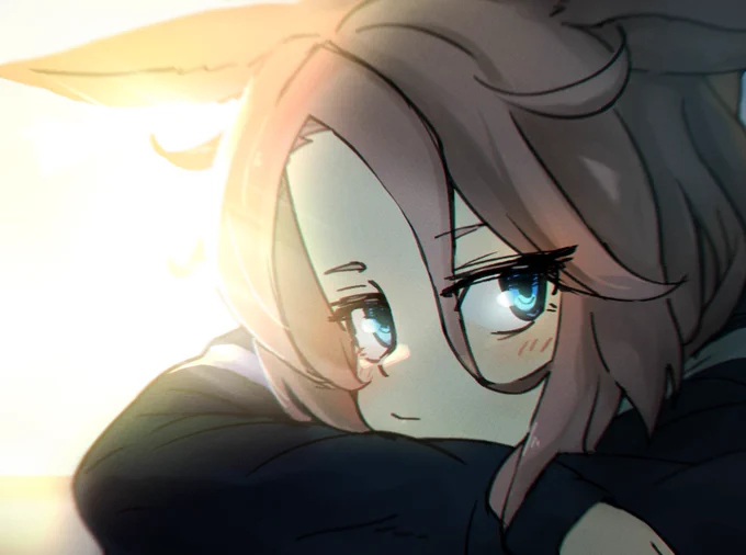 トレーナーの寝顔を観察するタイシン。朝まで何やってたんですかね。 #ウマ娘 #ナリタタイシン