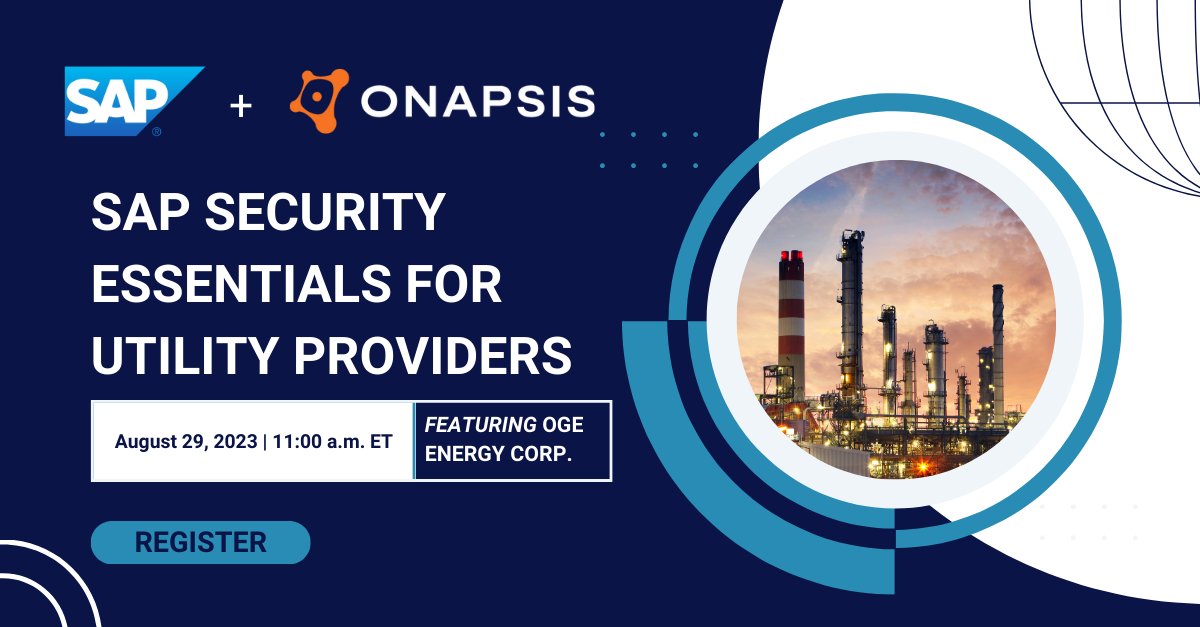 🔒 Are you looking to learn best practices for protecting your SAP landscape?

Join us on Tuesday, August 29th at 11:00 a.m. ET as we explore Oklahoma Gas &amp; Electric Company's (OG&amp;E) comprehensive approach to SAP #security. 

Register ➡️  bit.ly/45c1psa