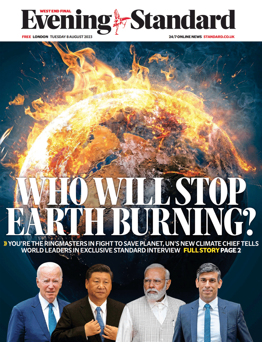 GreenpeaceUK's tweet photo. The world is burning, and all eyes are on our leaders to do the right thing.

@RishiSunak @Keir_Starmer @EdwardJDavey @HumzaYousaf - will you choose the right side of history and commit to strong climate action at the next election? https://t.co/nNWVCb1QNZ