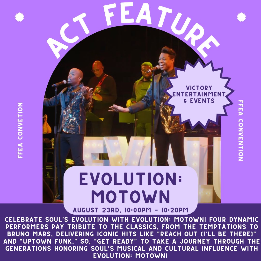 We're thrilled to unveil part 1 of the sensational lineup for the FFEA Convention! From August 22nd to 24th, prepare for unforgettable performances, dancing, and laughing all day long! Keep an eye on our other socials for updates on additional acts.