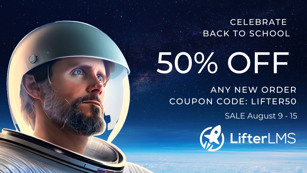 We're hosting our biggest sale ever through August 15.

Save 50% Off any new LifterLMS purchase with coupon code: LIFTER50