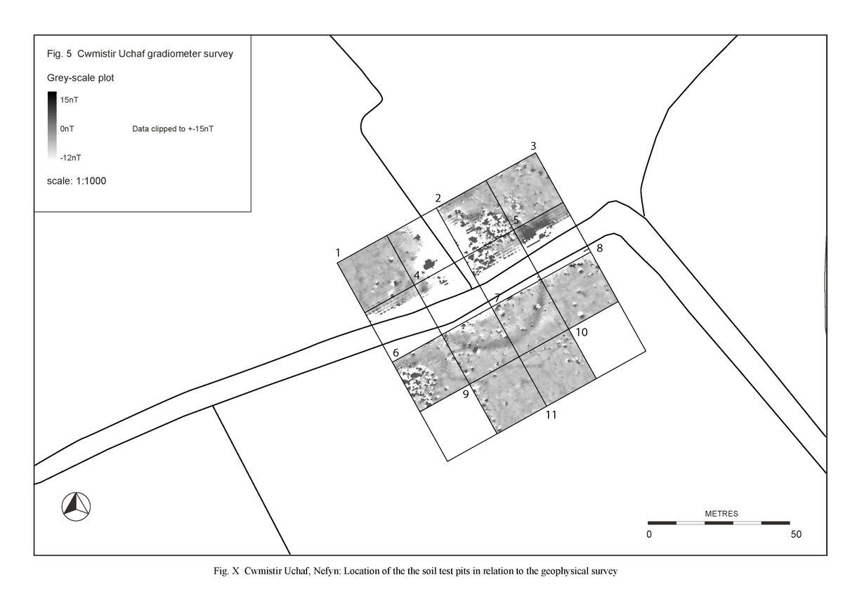 #HillfortsWednesday Not quite a hillfort, Cwmistir Uchaf, Nefyn, was initially identified as a crop mark through aerial photography. A Geophysical survey confirmed the presence of a circular ditched enclosure, possibly for defence, during the iron age. archwilio.org.uk/her/chi3/repor…