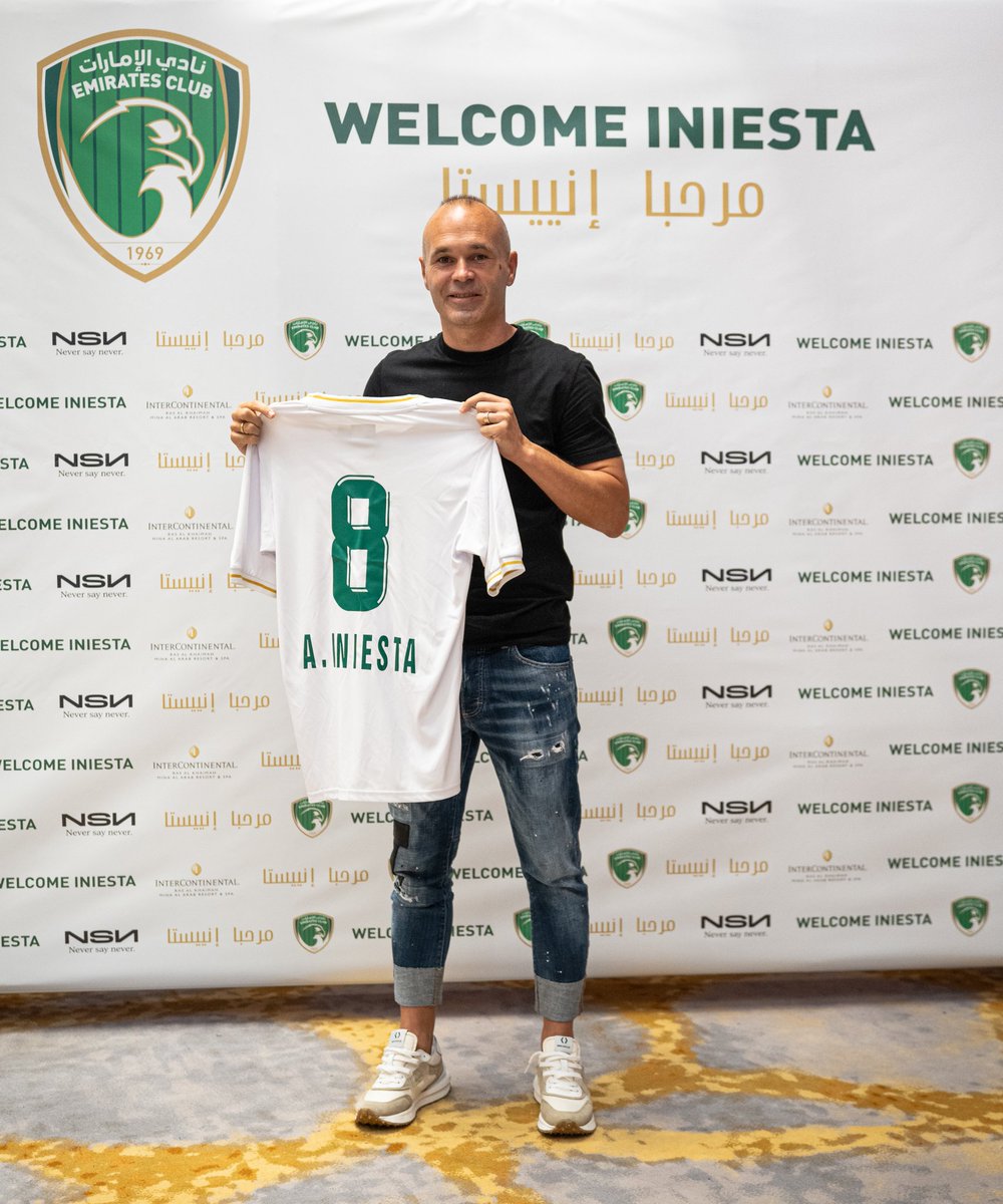 Hola, <a href="/Emirates_FC/">شركة نادي الامارات لكرة القدم</a> 👋 Nuestro co-fundador y estrella del fútbol, <a href="/andresiniesta8/">Andrés Iniesta</a>, se embarca en una nueva aventura en la Primera División de los Emiratos Árabes Unidos, el campeonato de fútbol más importante del país. Estamos muy felices de acompañarte en esta nueva etapa.