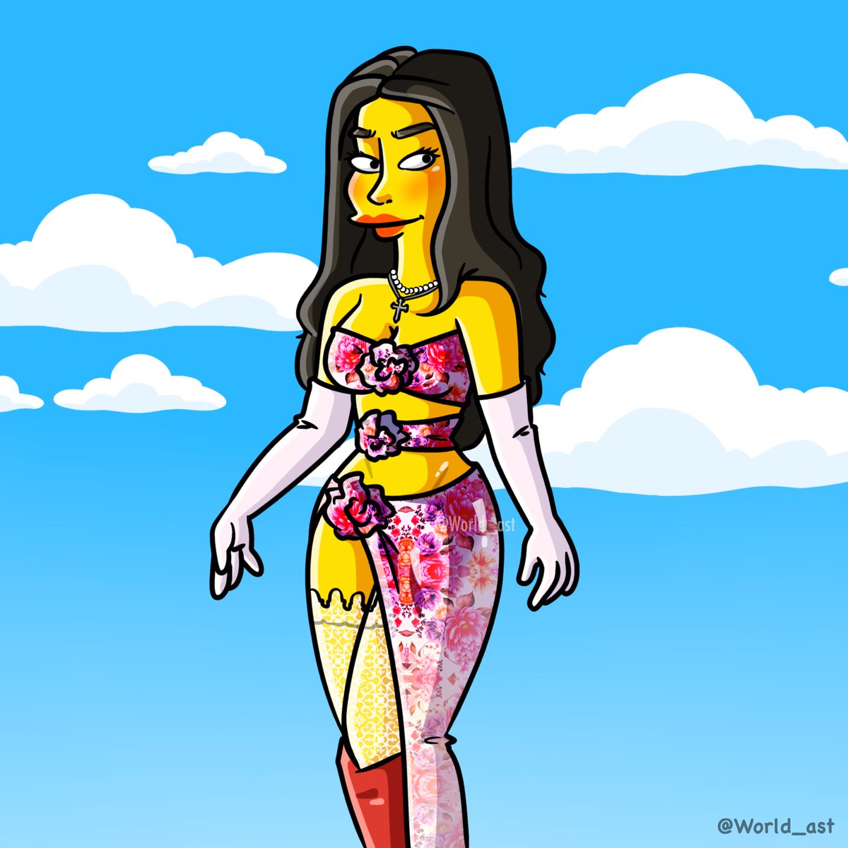 @keniaos estilo simpson 🎀🌸💛 #Keninis #KeniaOs #LosSimpsons #PREMIOSMTVMIAW