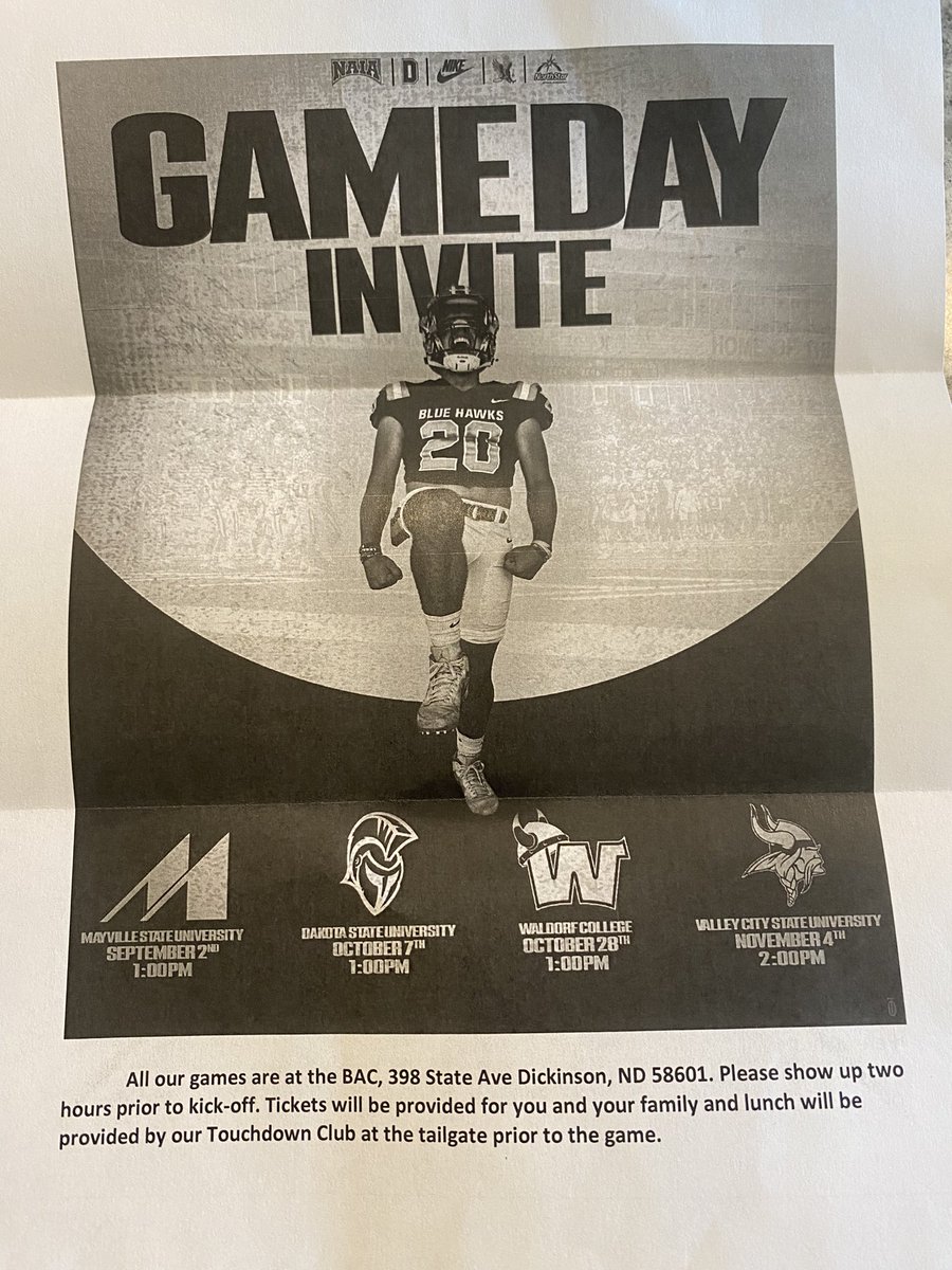 Thank you <a href="/JasonThier/">Coach Jason Thier 🏈</a> <a href="/CoachOBrienDSU/">Tobin O'Brien</a> for the invite to a game! Can’t wait to see the atmosphere there!