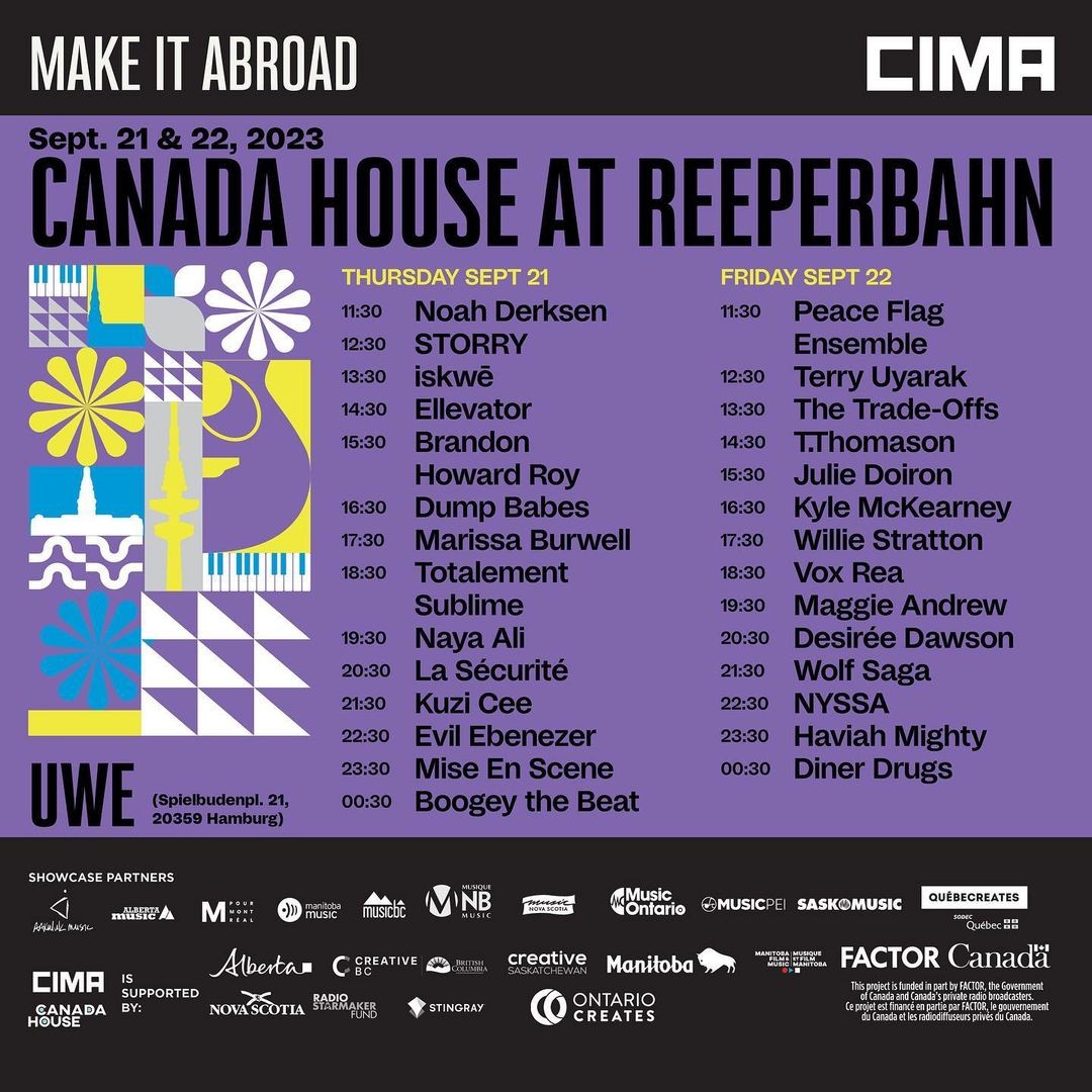 😍 We love seeing Canadian 🇨🇦artists represented around the 🌎 ! @maggiedandrew & more are taking over @Reeperbahn_Fest with @CIMAmusic75 !!!!! #CanadaHouse @musicnovascotia