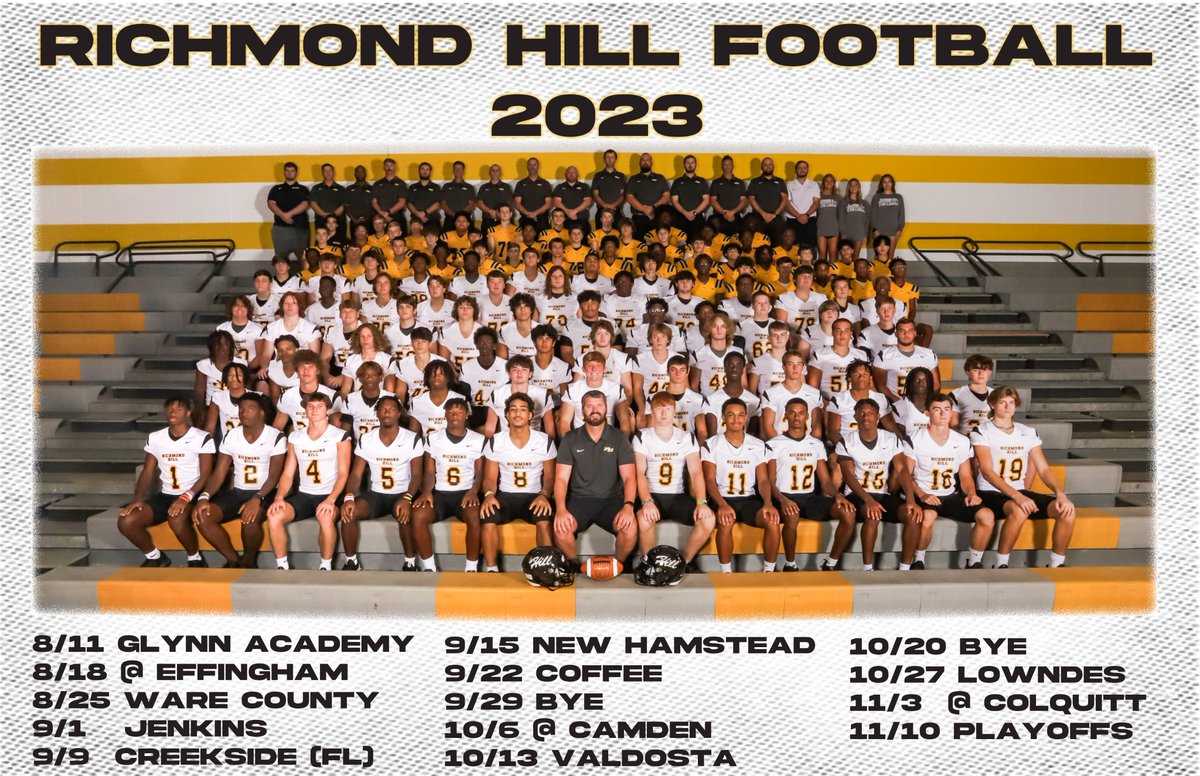 RHHSFootball's tweet photo. The first 50 fans will receive a 2023 season poster at the "Meet the Team" night tomorrow evening.  If you would like for players to sign it, bring a sharpie!  Go Cats!! #BTH #STS https://t.co/sQQr7tDkwA