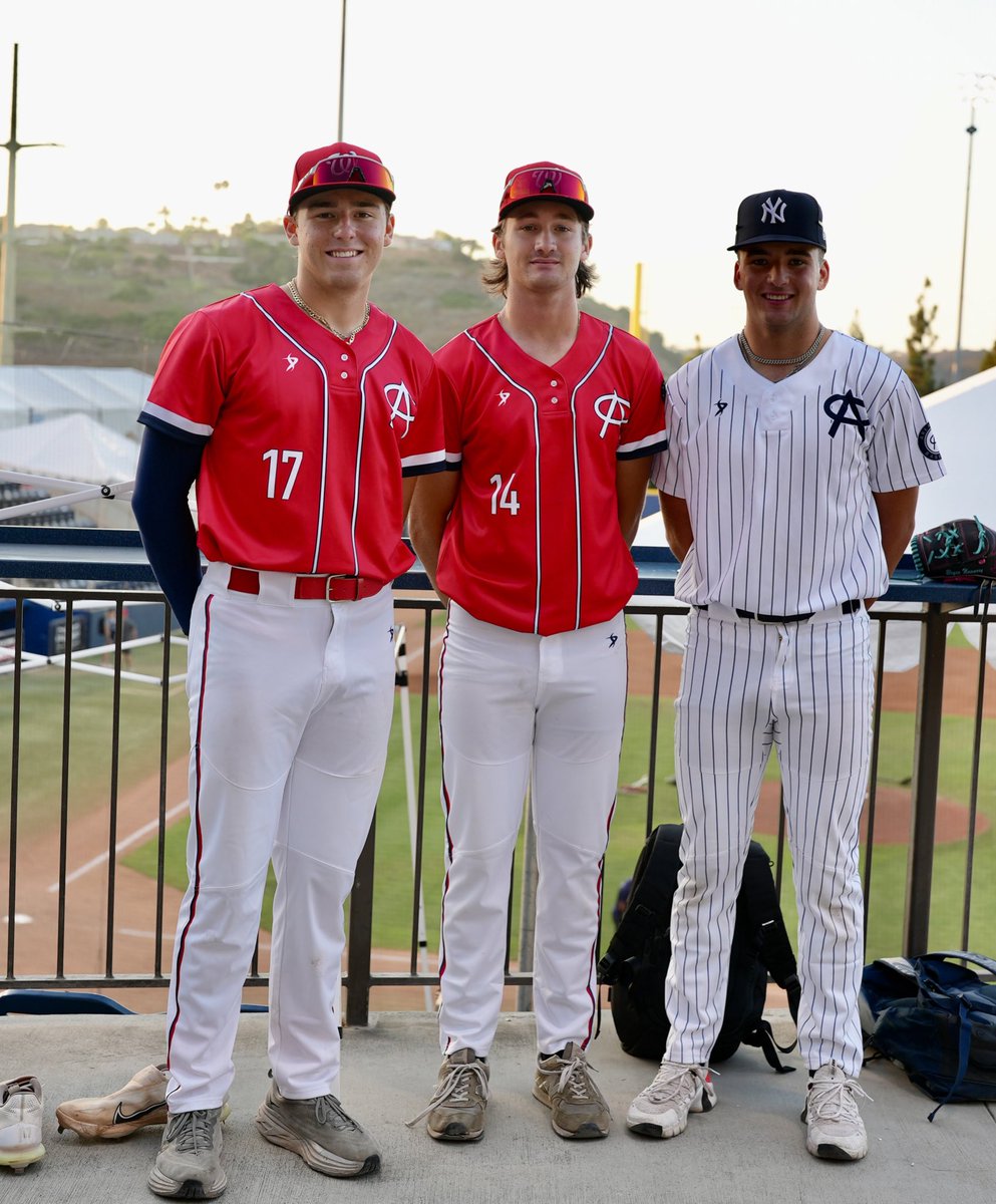 Proud of these three studs here representing at the Area Code Games in San Diego. From Left to Right…Ethan Surowiec, Grant Breaux and Bryce Navarre.  Great young men  #4L #Knation <a href="/SurowiecE/">Ethan Surowiec</a> <a href="/gbreaux22/">Grant Breaux</a> <a href="/bryce_navarre/">Bryce Navarre</a> <a href="/MarucciSports/">Marucci</a> <a href="/Dmnd_Allegiance/">Diamond Allegiance</a>