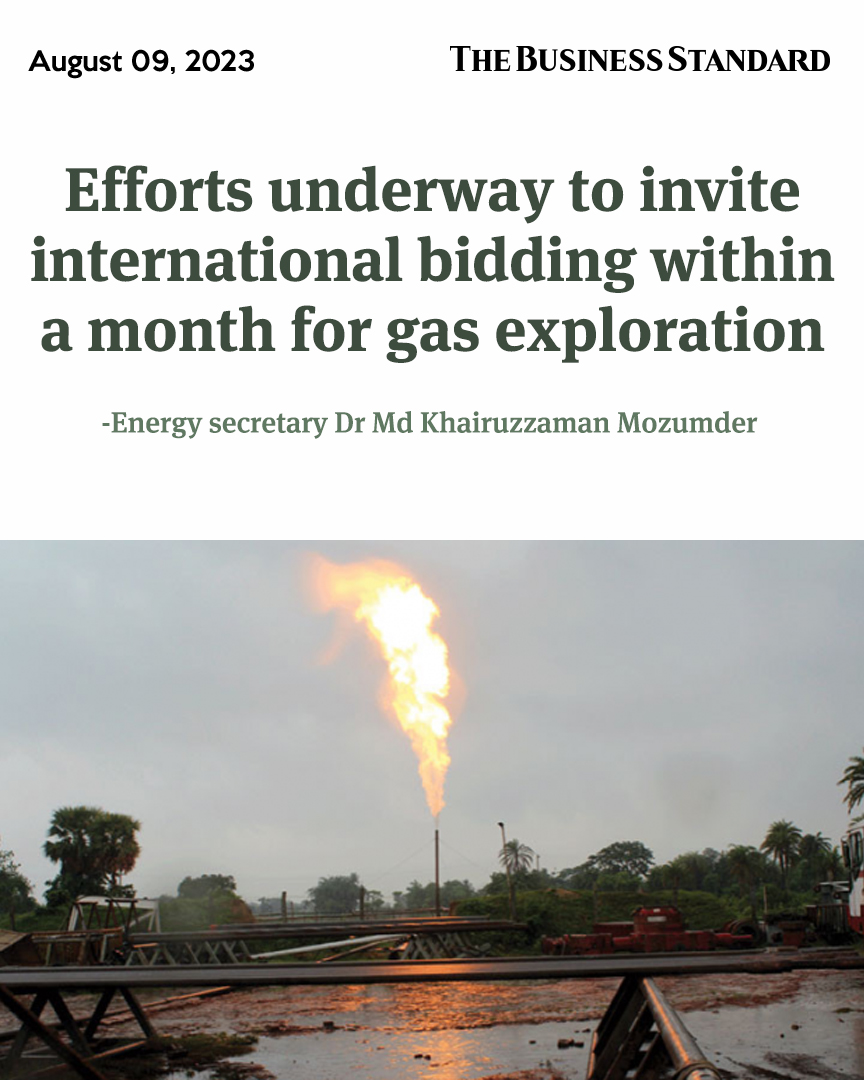 tbsnewsbd's tweet photo. Efforts underway to invite int’l bidding within a month for gas exploration: Energy secretary
Read more - https://t.co/Gdy7EPHcrJ
#energy #GasExploration #tender #gasenergy #EnergySector #EnergySecretary #Bangladesh #TBSNews https://t.co/0AyZ29Jcpm