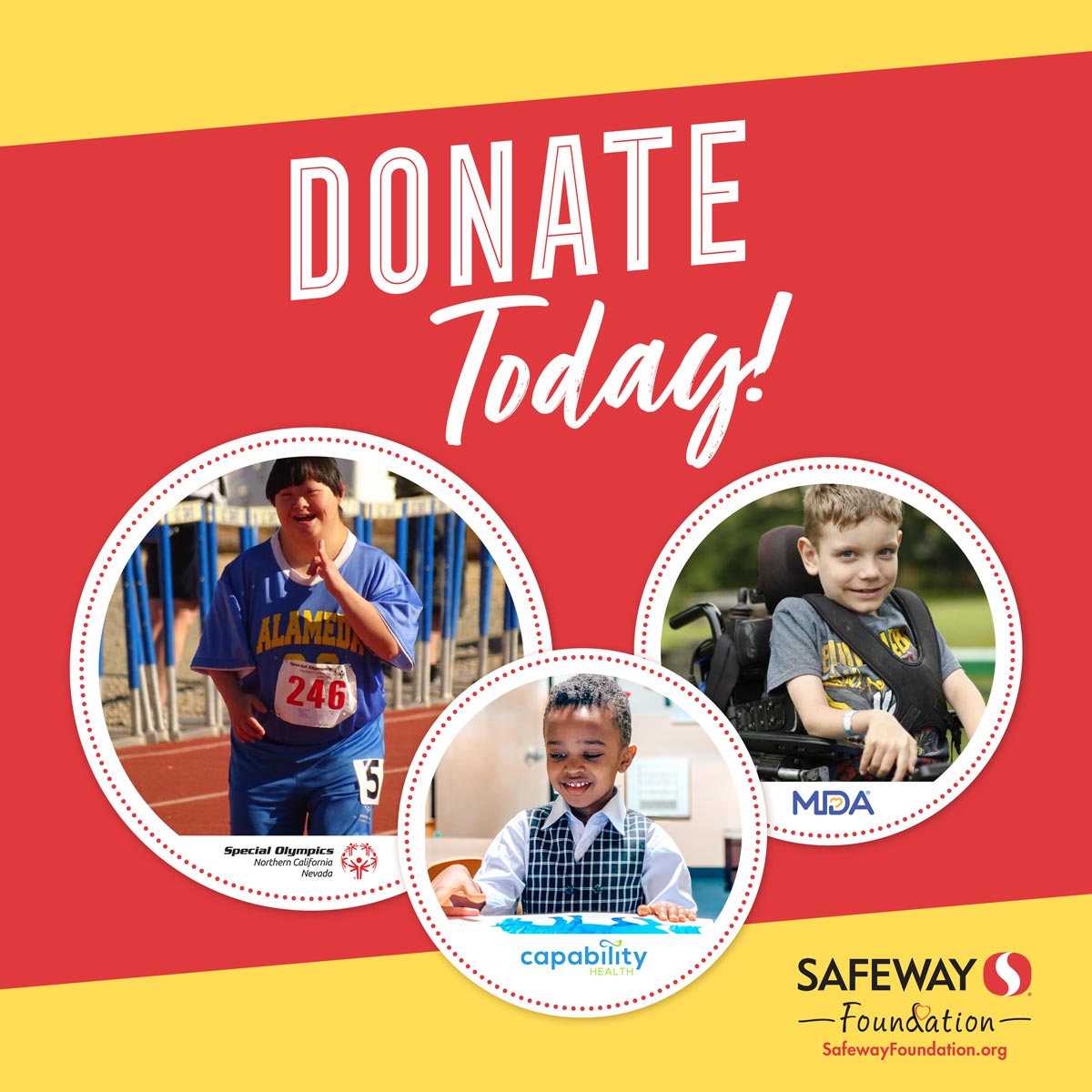 ATOU1234's tweet image. ATOU would like to share that Safeway  is raising funds in stores all month long to support programs designed to inspire and enable people who have diverse abilities.
Stop in your local Safeway to support the cause.
#SafewayFoundation #Givingback #makingadifference #Compassion