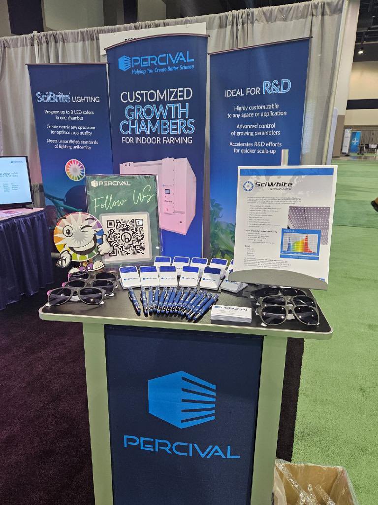PercivalSci's tweet photo. It’s the final day of #PlantBio2023 - and the fun isn’t over yet!!! Our proprietary LED lighting is not only on display, but you can try out the custom dimming yourself! Stop by and say hi to Jamie at our booth. @ASPB
#PercivalScientific #HelpingYouCreateBetterScience https://t.co/w8XbPNrTlr