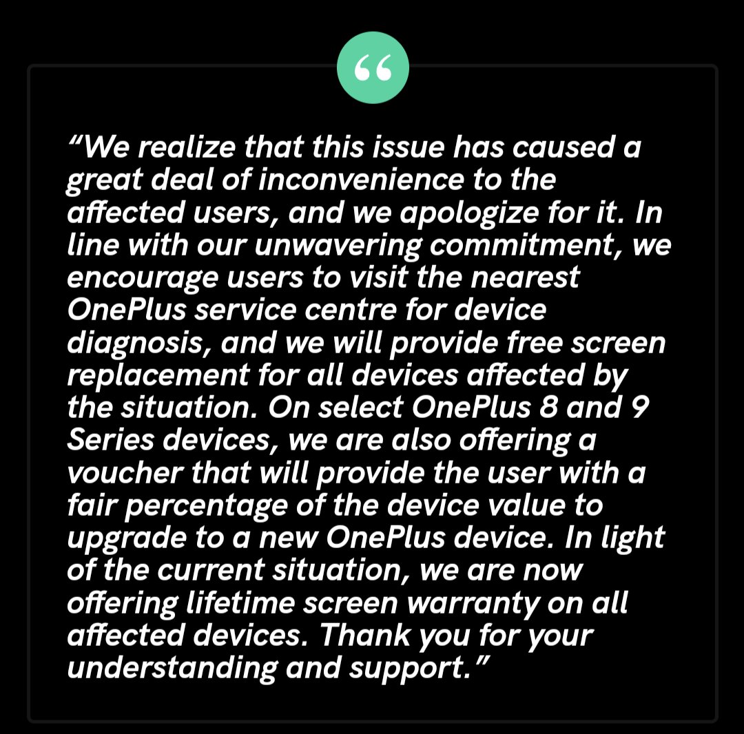 OnePlus is offering a lifetime screen warranty to users experiencing the green line issue.
#OnePlus #greenlineissue