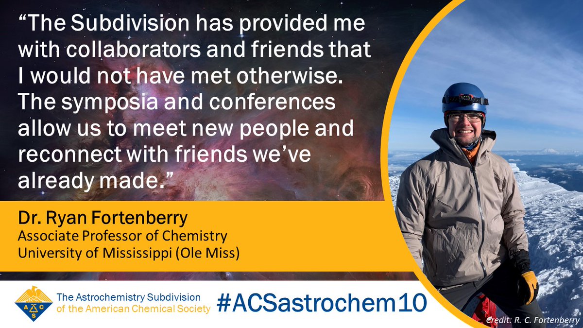 We already shared why Ryan Fortenberry (<a href="/UMAstroChem/">The Astrochemistry Research Group @ Ole Miss</a>) looks forward to Subdivision symposia, but his words are worth sharing again! #ACSastrochem10 starts in 4 days, and we can't wait to connect with you there! #ACSFall2023