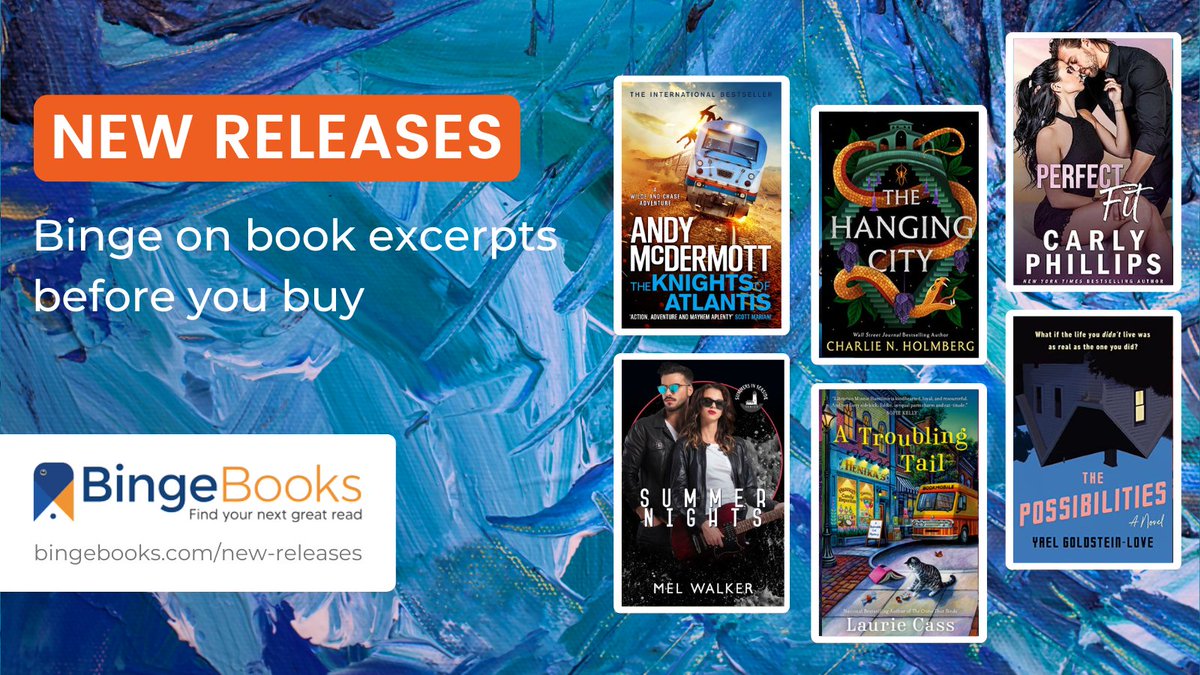 Explore the latest book releases from your favorite and new-to-you authors like @CNHolmberg @carlyphillips @MelZWalker and many more. Try free samples and order your must-reads from your preferred retailer at bingebooks.com/new-releases #BookTwitter #booktwt #amreading #booklovers