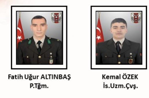 alitilkici38's tweet photo. Kuzey ırakta yapılan operasyonda şehit ve yaralılarımız var
Şehit olan P.Tğm Fatih Uğur Altınbaş,İs.Uzm.Çvş.Kemal Özek’e Allah’tan rahmet dilerim
Ailelerine rabbim sabır ihsan eylesin
Ruhları şad olsun
Yaralılarımıza rabbim şifa versin
Büyük Türk Milletinin başı sağolsun
Tüm dualarımız Kahramanlarımızla
Rabbim muzaffer etsin🇹🇷