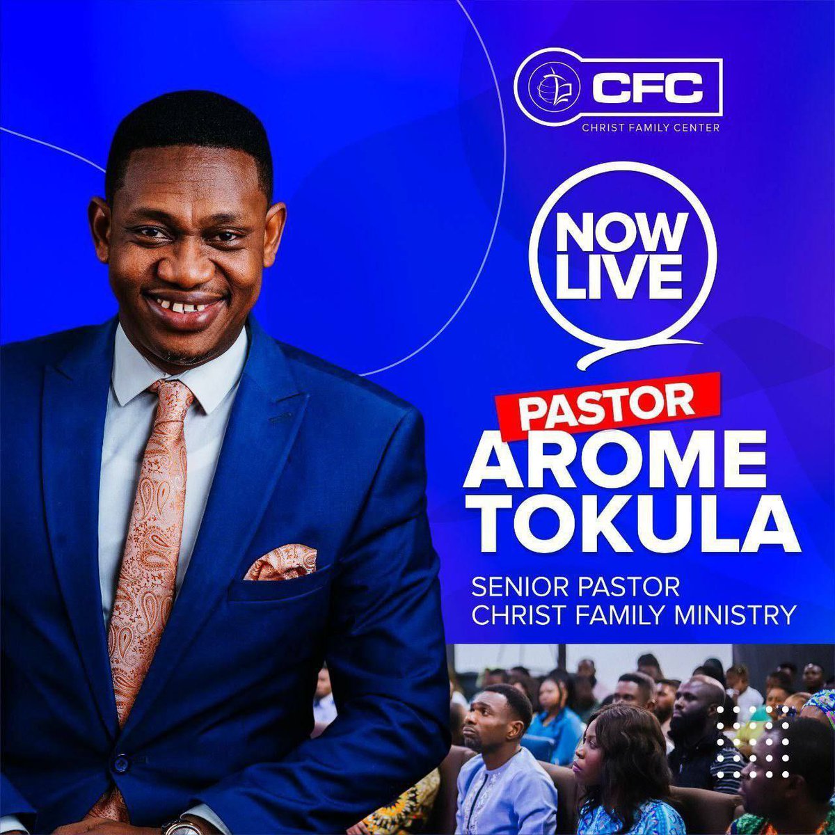 Receive the ministry of our senior Pastor, Pastor Arome Tokula at our Believers Service. 

Connect LIVE now on youtube.com/christfamilymi… for video or mixlr.com/cfm-live for audio. 

#PastorAromeTokula
#BelieversService
#ChristFamilyMinistry
#LoveIsKing