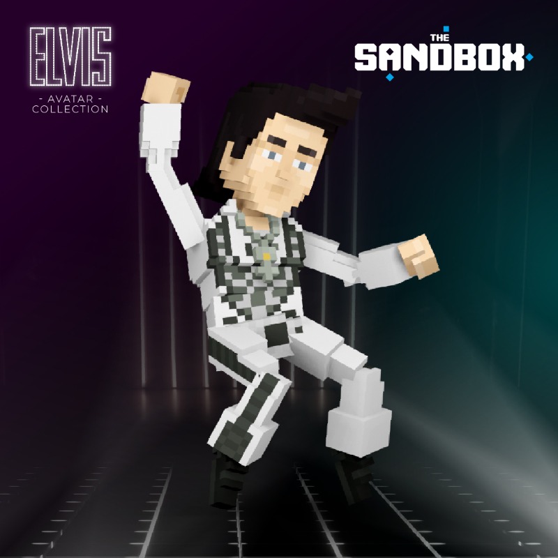 TheSandboxNFTs's tweet photo. 🔥 Elvis Avatars Now Available to Mint!

🕺 Playable avatars rock Elvis's signature looks &amp; dance moves

1/3 already sold! Mint before the reveal on Aug. 11th! ⬇️ ⬇️