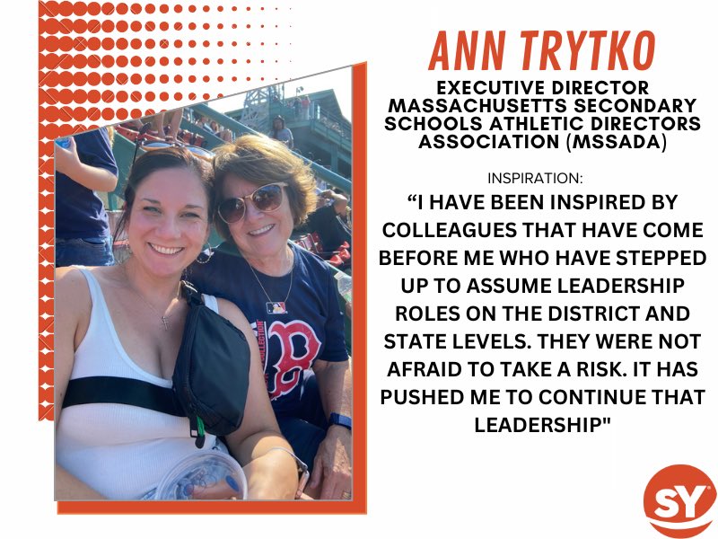 sportsYou's tweet photo. #WomeninSportsWednesday spotlights Ann Trytko, Executive Director Massachusetts Secondary Schools Athletic Directors  Association. sportsYou is proud of the strong women on our platform and the way they impact the world around them! 💫#PowerfulWomen #sportscommunication #MSSADA https://t.co/O0UBv465ot