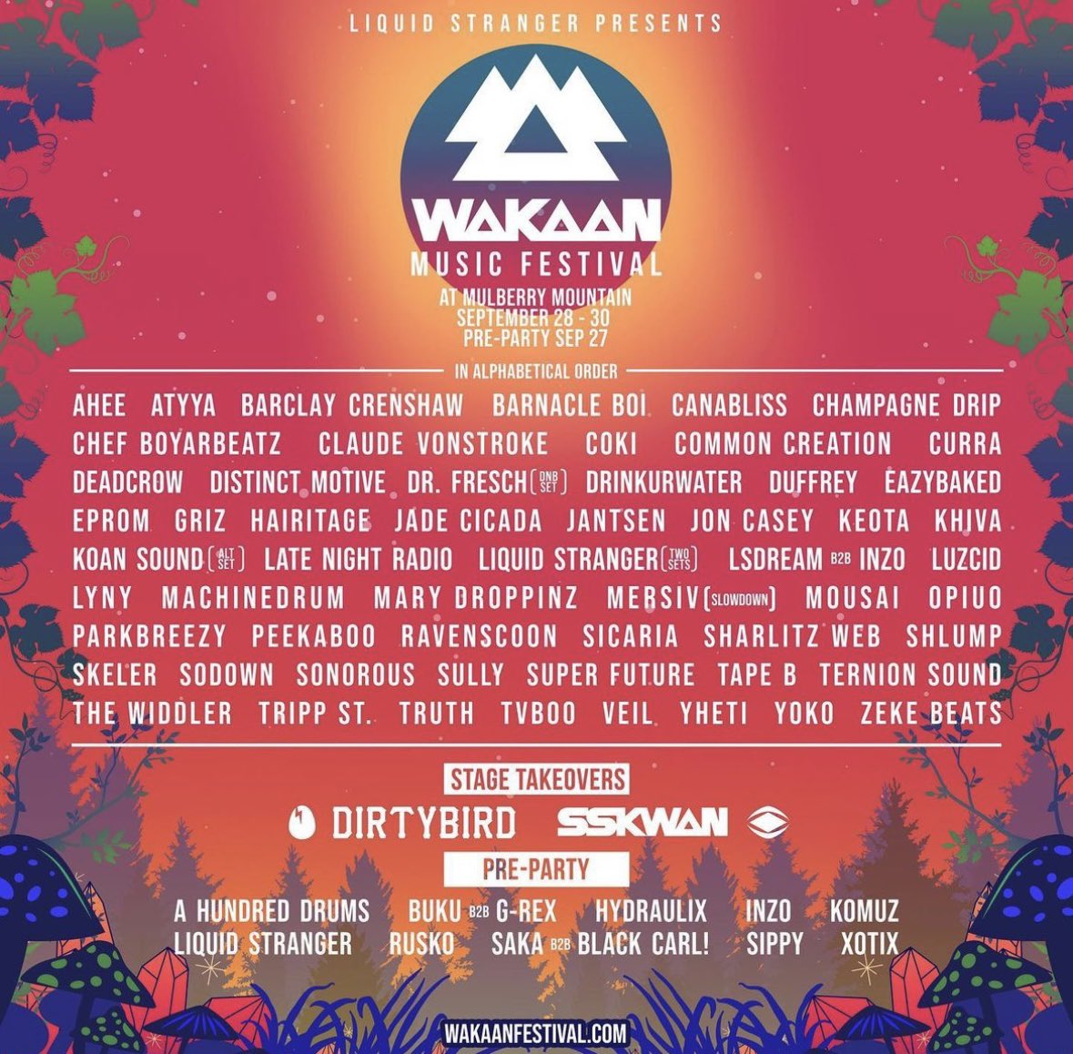 🚨#BREAKING: <a href="/wakaanfest/">wakaanfest</a> releases 2023 lineup featuring <a href="/LiquidStranger/">Liquid Stranger</a>, <a href="/Griz/">GRiZ 🌈</a>, <a href="/RAVENSCOON/">PAUL</a>, <a href="/mersivsound/">Mersiv</a>, <a href="/Tapebbeats/">Tape B</a>, <a href="/lsdream/">LSDREAM</a> b2b <a href="/Inzo_Music/">⧩ INZO ⧩</a> + more! 🔥
