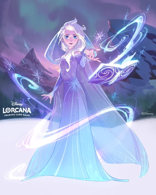 Elsa snow queen for Lorcana! Really thrilled with how this came out foiled- the magic swirls and snowflakes really pop! She was another nerve wracking character I knew I had to get right 