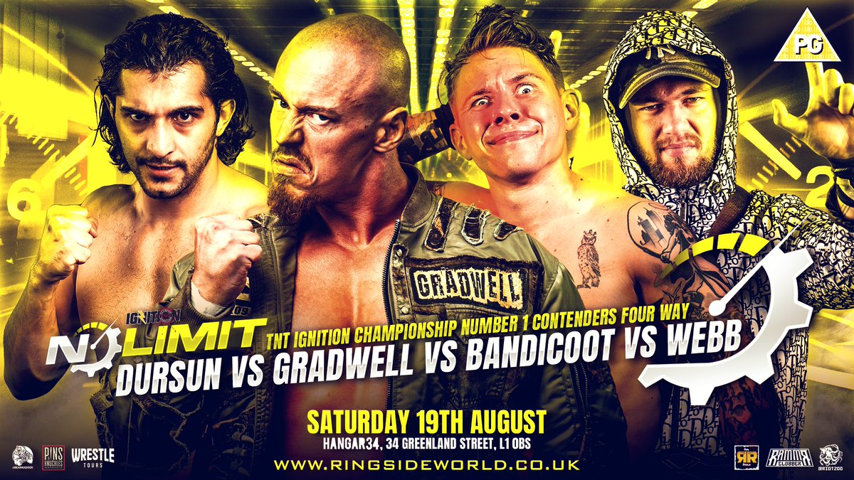 🚫 NO LIMIT 🚫 @SonDursun, @JJ_Webb__, @bandicoot_jack and @sam_gradwell clash in a huge four way war for the number one contendership to @RPDFighter and his IGNition Championship at No Limit! 🎟️ GET YOUR TICKETS HERE 🎟️ skiddle.com/whats-on/Liver…