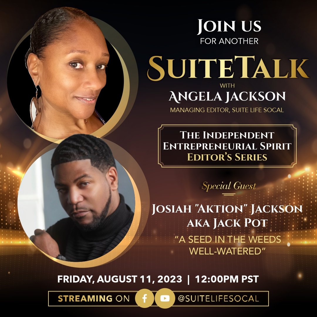suitelifesocal's tweet image. #InThisIssue #EditorsEdition

Hitting The Talent Jack Pot - Josiah "Aktion" Jackson
IG: @aktionlajackson

By: Eddie T. Grijalva
Catch our SuiteTalk Aug 11 at 12pm on FB and YT @suitelifesocal

See link in bio or visit linktr.ee/suitelifesocal

#SummerIssue #suitelifesocal