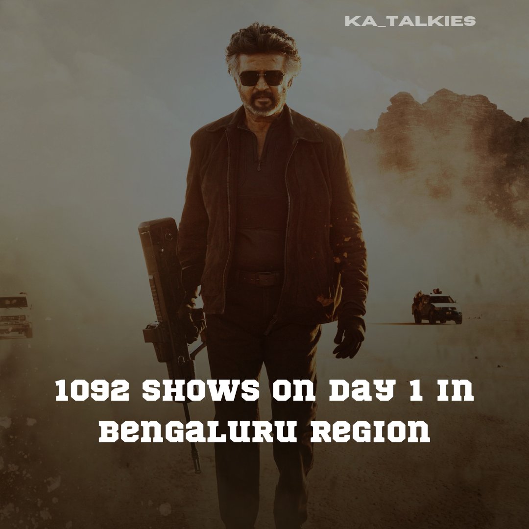 pettasiva2's tweet image. #JAILER - Final Day 1 show count in the Bengaluru region is 1092 shows. An All Time record for any language film!!

#Bookmyshow -                      #Ticketnew -
👉 Tamil - 977                           👉 44 shows 
👉 Telugu - 41
👉 Kannada - 30