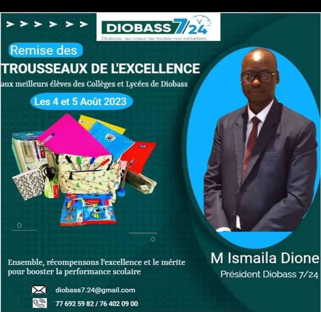 dioneisma's tweet photo. ☆TROUSSEAUX DE L'EXCELLENCE ☆

Remise des Trousseaux de l'Excellence décernés aux meilleurs élèves des Collèges et Lycées de la Commune de Notto Diobass par la Plateforme #Diobass724 dont je suis le Président. 

Récompensons l'Excellence pour booster la performance scolaire. https://t.co/MM0FjzIXou