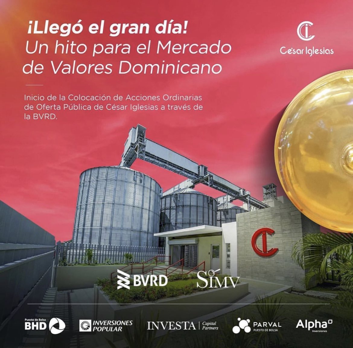 ¡Exitosa implementación de políticas públicas liderada por el presidente <a href="/luisabinader/">Luis Abinader</a> con la Ley de Fomento Mercado de Valores 163-21 permite hoy anunciar que tenemos las primeras acciones comunes de César Iglesias disponibles para todos los dominicanos!
<a href="/SIMVRDO/">Superintendencia del Mercado de Valores</a> @EBournigalRead