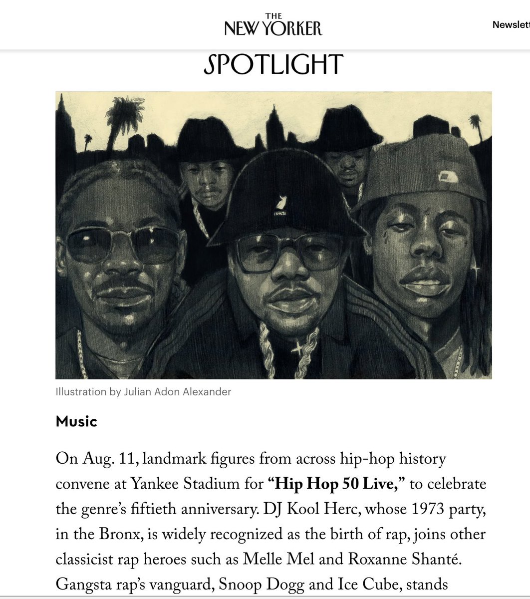 Julian Adon Alexander (@snakebone_) on Twitter photo Hip Hop 50 Live for <a href="/NewYorker/">The New Yorker</a> !
Big thanks to Art Director Stephanie Wu!
newyorker.com/culture/goings… Hip Hop 50 Live for <a href="/NewYorker/">The New Yorker</a> !
Big thanks to Art Director Stephanie Wu!
newyorker.com/culture/goings…