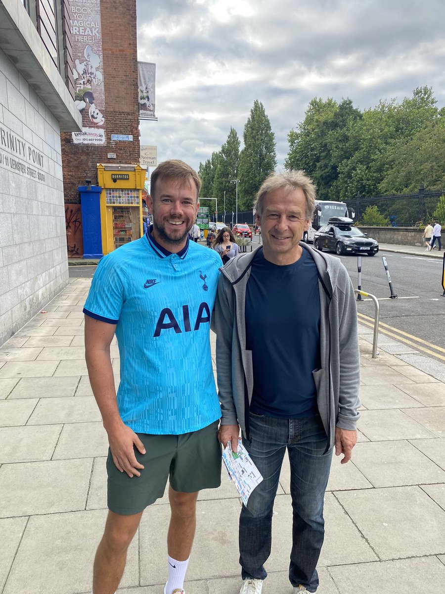 When a Spurs legend catches you staring walking down the street in Dublin and says ‘nice jersey, that’s a good team’ and gives you a wink. 

#COYS #THFC